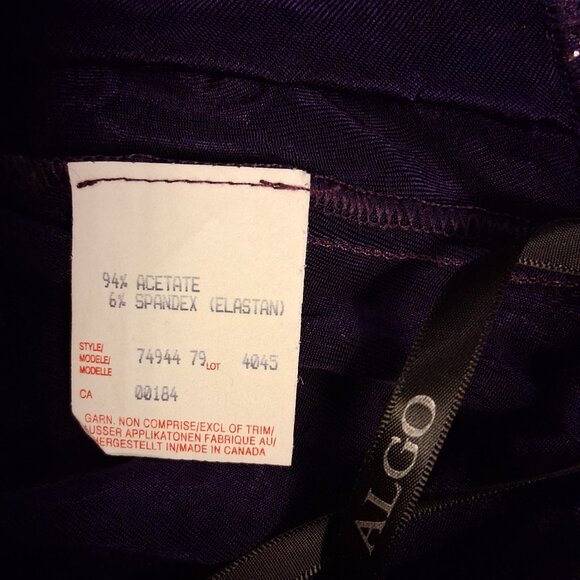 Vintage NWT ALGO Women’s Purple Silver Elegant Maxi Dress Size 8 - Picture 10 of 10